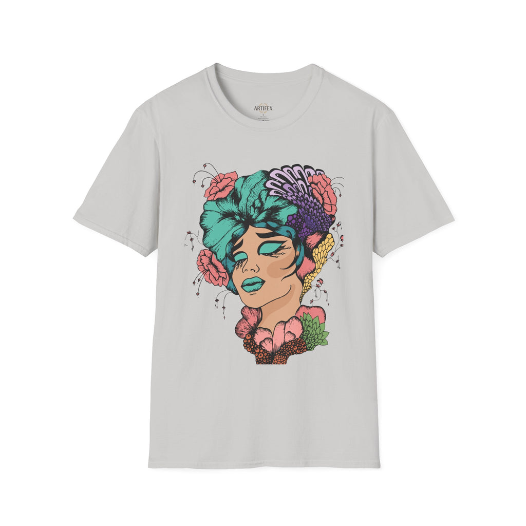 Girl Power Floral Portrait T-Shirt