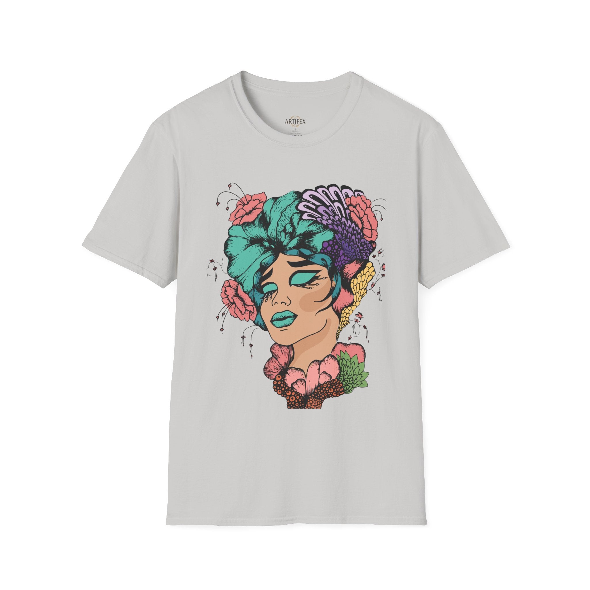 Girl Power Floral Portrait T-Shirt