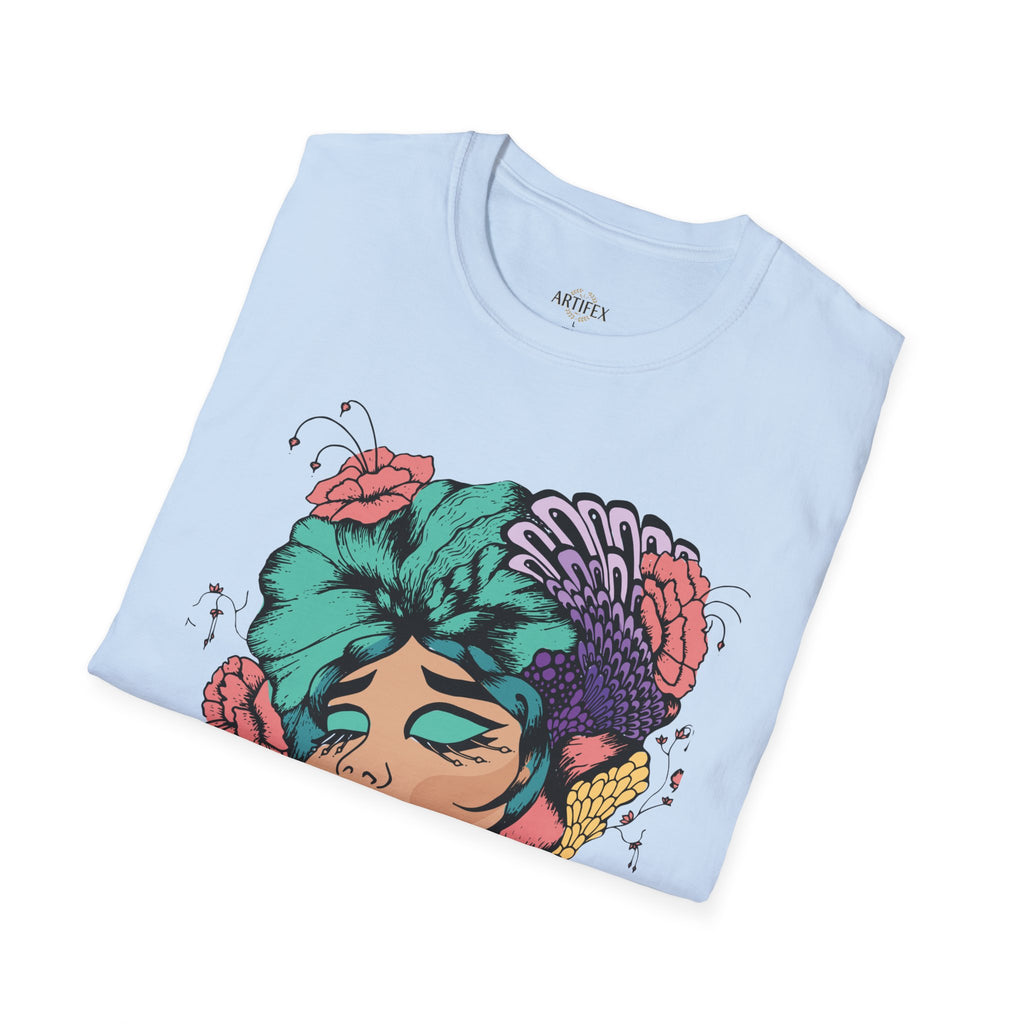 Girl Power Floral Portrait T-Shirt