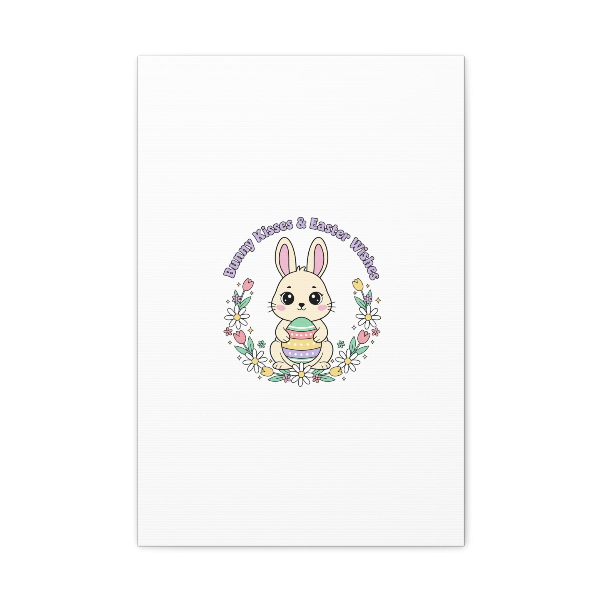 Bunny Kisses Easter Bunny Canvas | pastel spring, cottagecore
