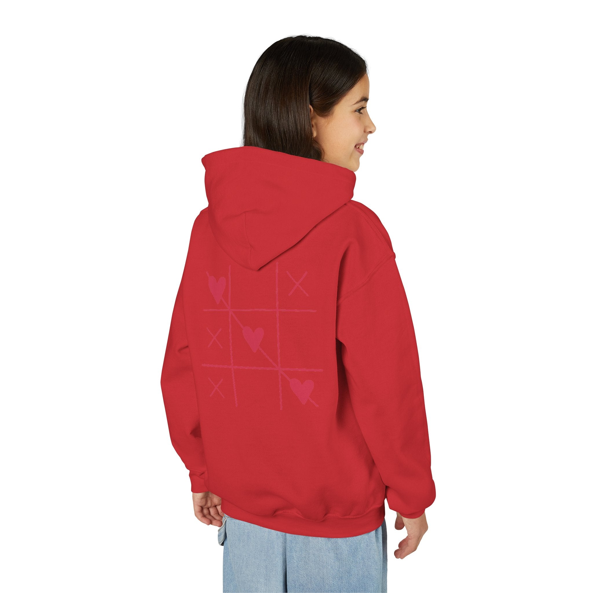 Youth Hoodie — Minimal Valentine Heart Hands "I (heart) you" Design
