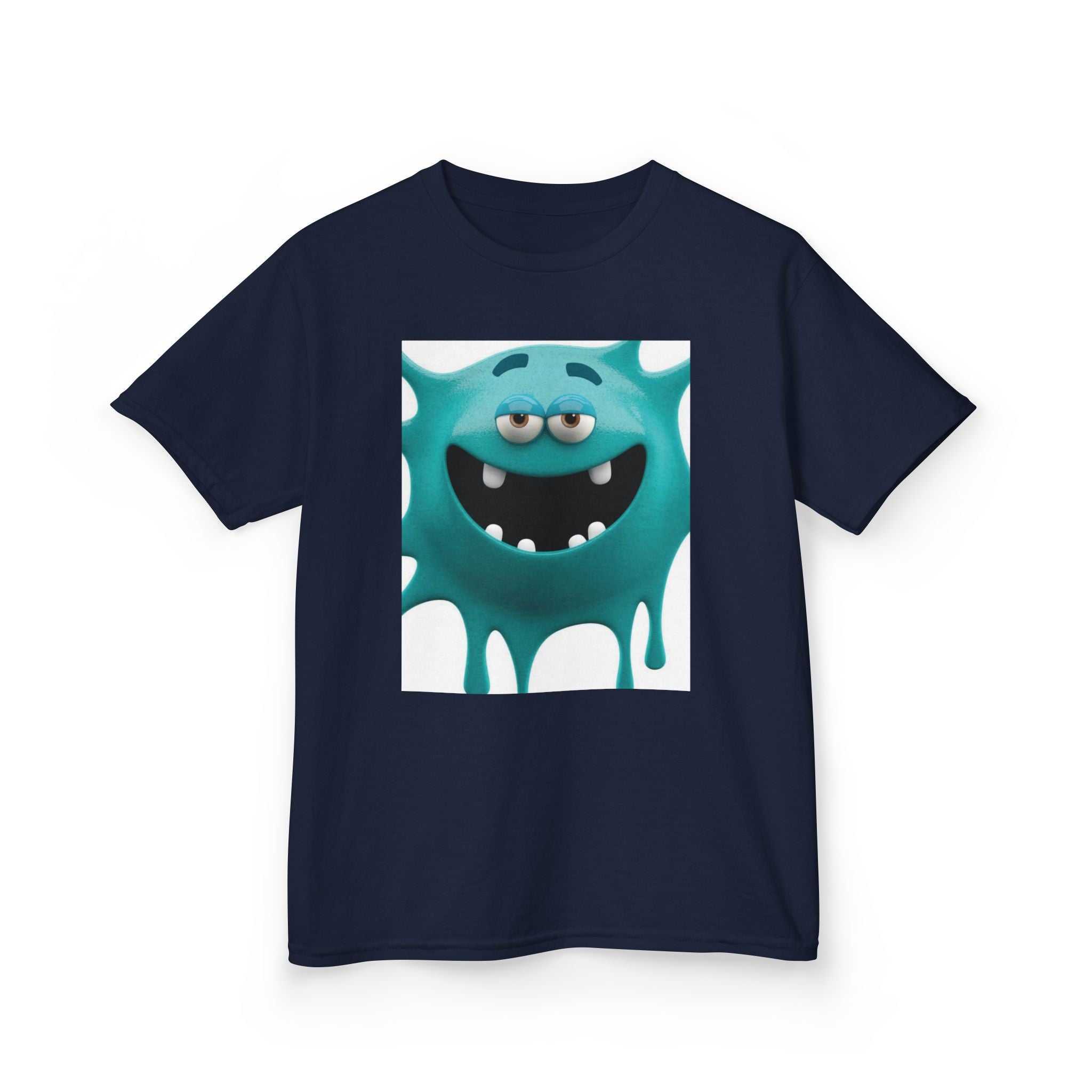 Kids Monster Drip T-Shirt — Cute Teal Cartoon Monster Tee
