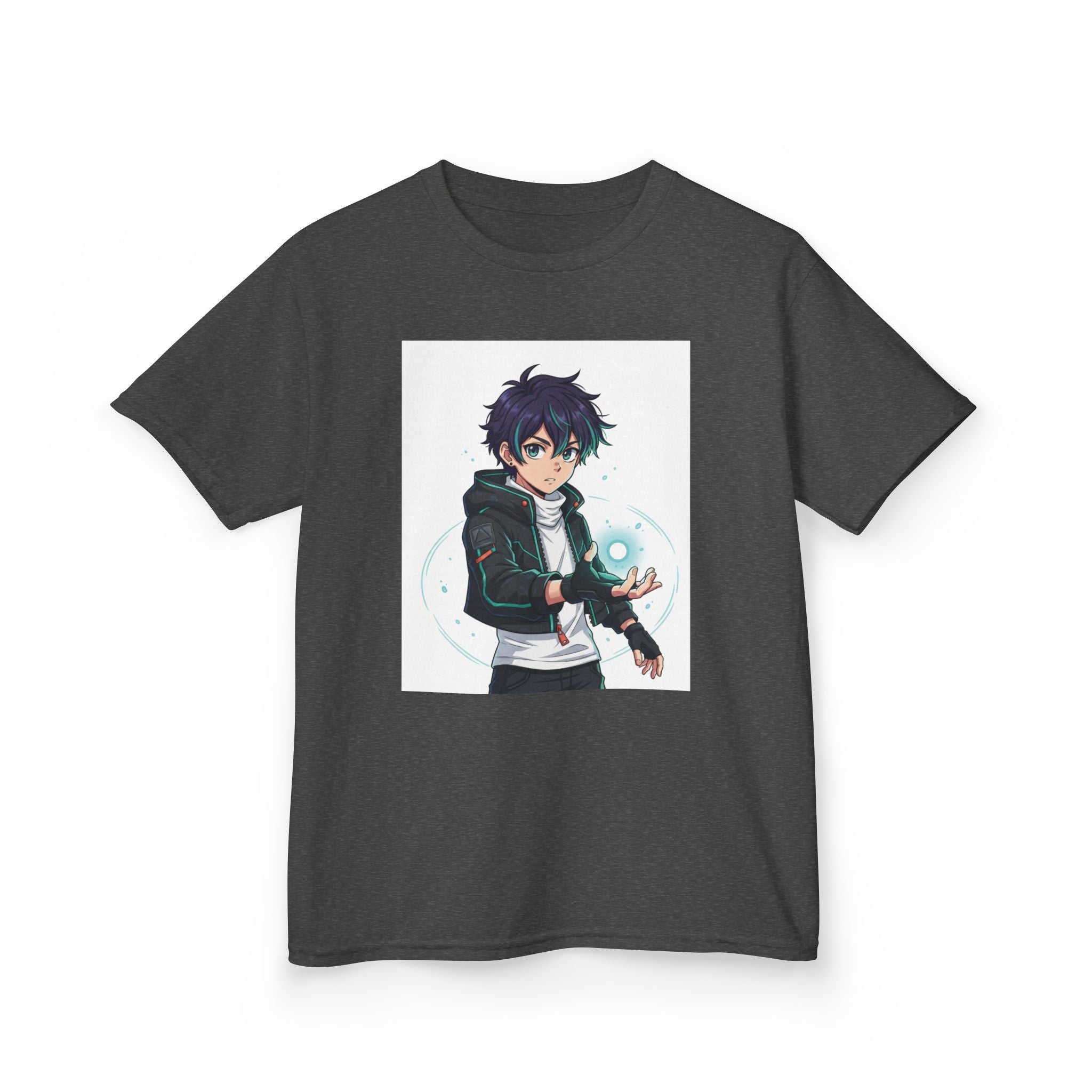 Kids Anime Mage T‑Shirt — Cute Boy Sorcerer Graphic Tee