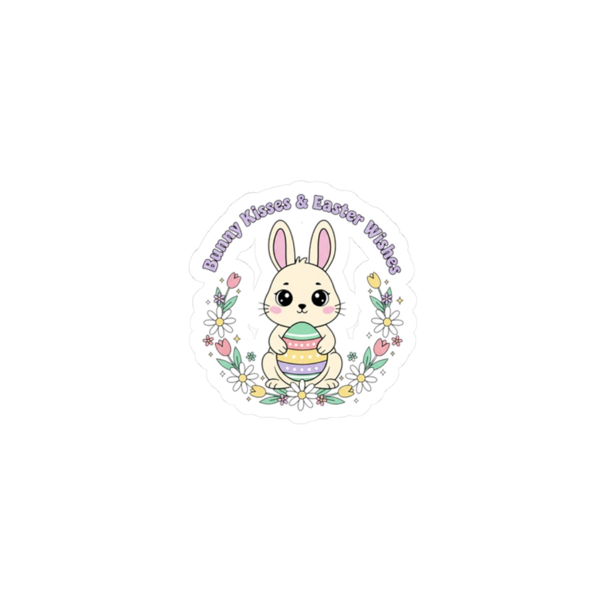 Easter Bunny Aesthetic Kiss-Cut Stickers | Pastel Spring, Cottagecore Cute