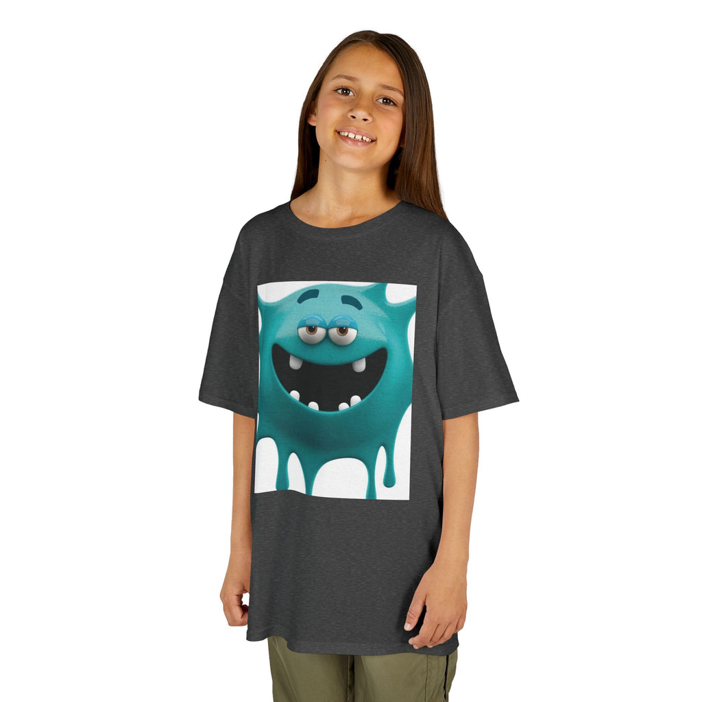 Kids Monster Drip T-Shirt — Cute Teal Cartoon Monster Tee