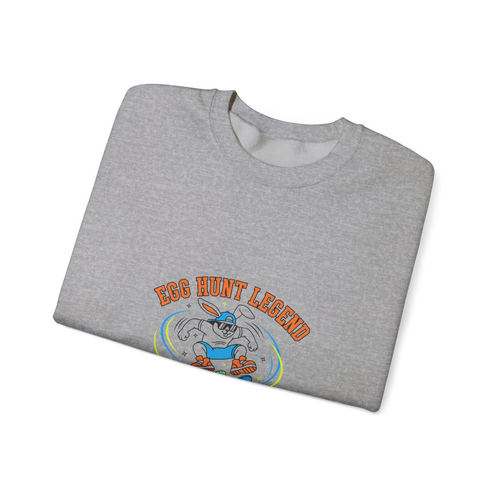 Egg Hunt Legend Crewneck Sweatshirt | boys Easter shirt, egg hunter graphic