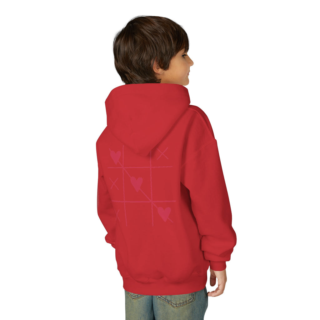 Youth Hoodie — Minimal Valentine Heart Hands "I (heart) you" Design