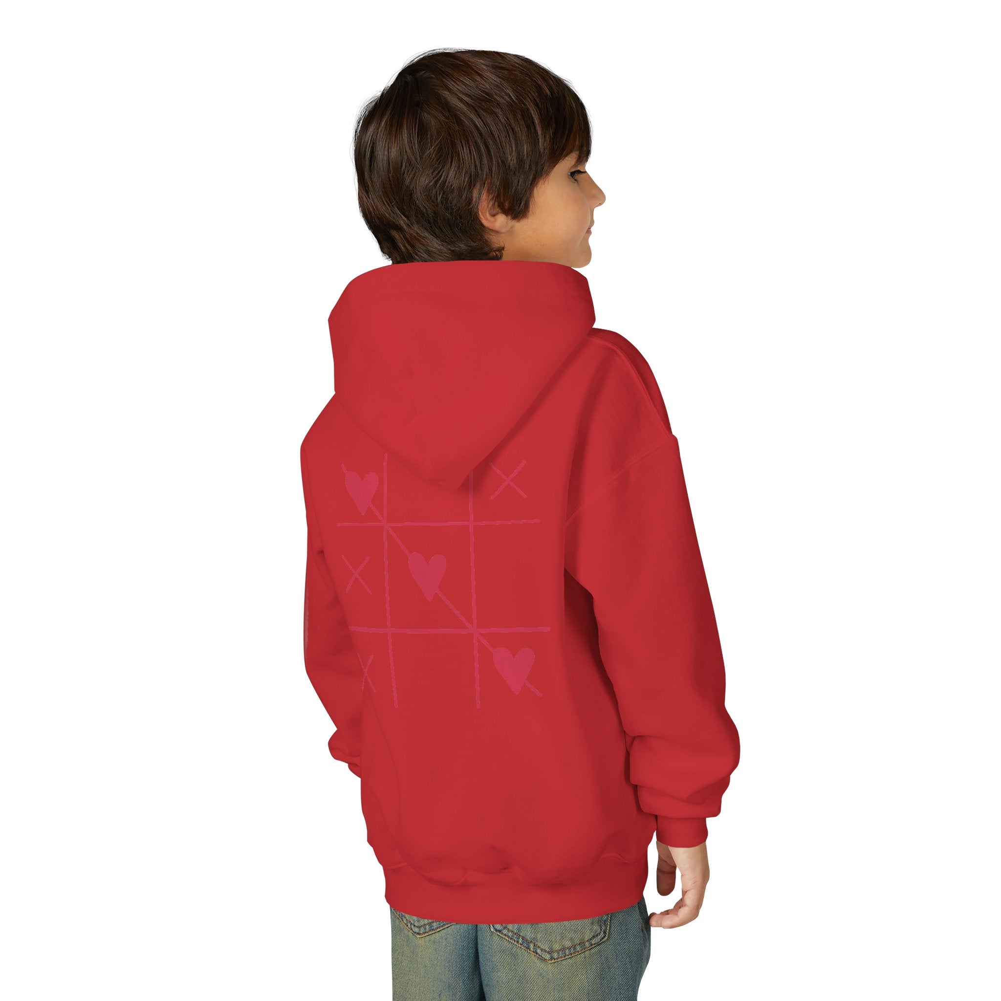 Youth Hoodie — Minimal Valentine Heart Hands "I (heart) you" Design
