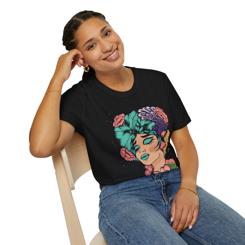 Girl Power Floral Portrait T-Shirt