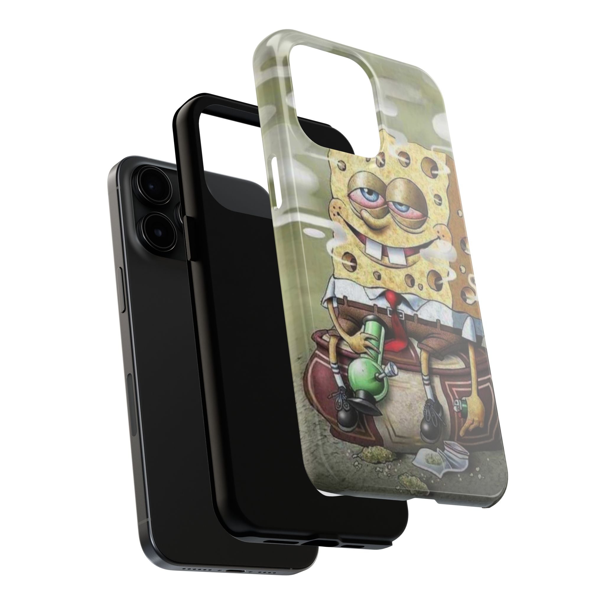 Sponge Parody Tough Phone Case – Stoned Cartoon Sponge Bob with Bong