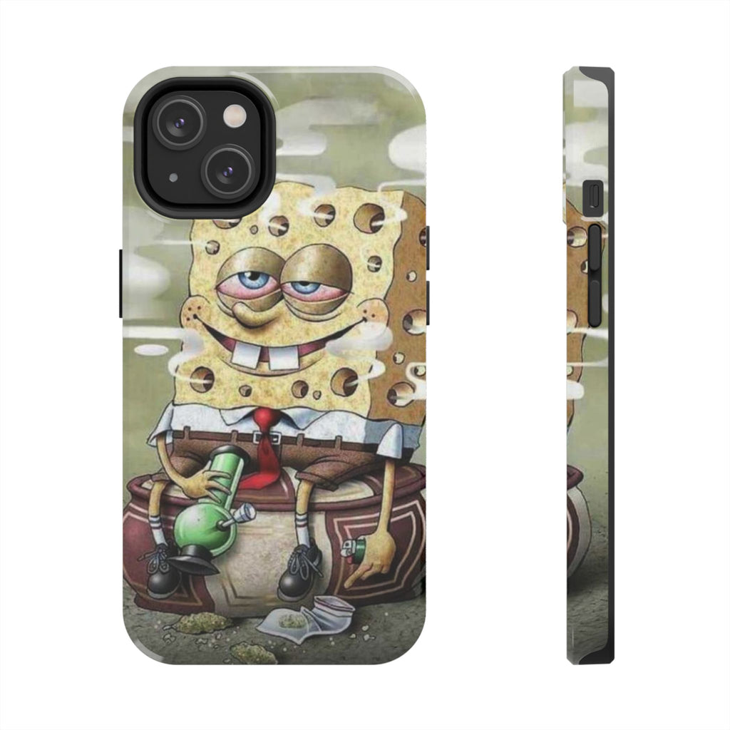 Sponge Parody Tough Phone Case – Stoned Cartoon Sponge Bob with Bong