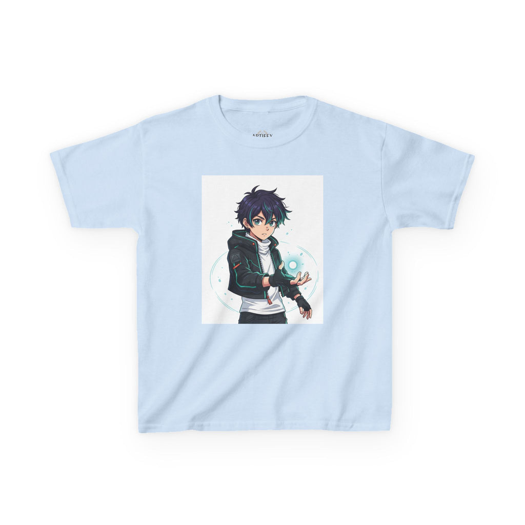 Kids Anime Mage T‑Shirt — Cute Boy Sorcerer Graphic Tee