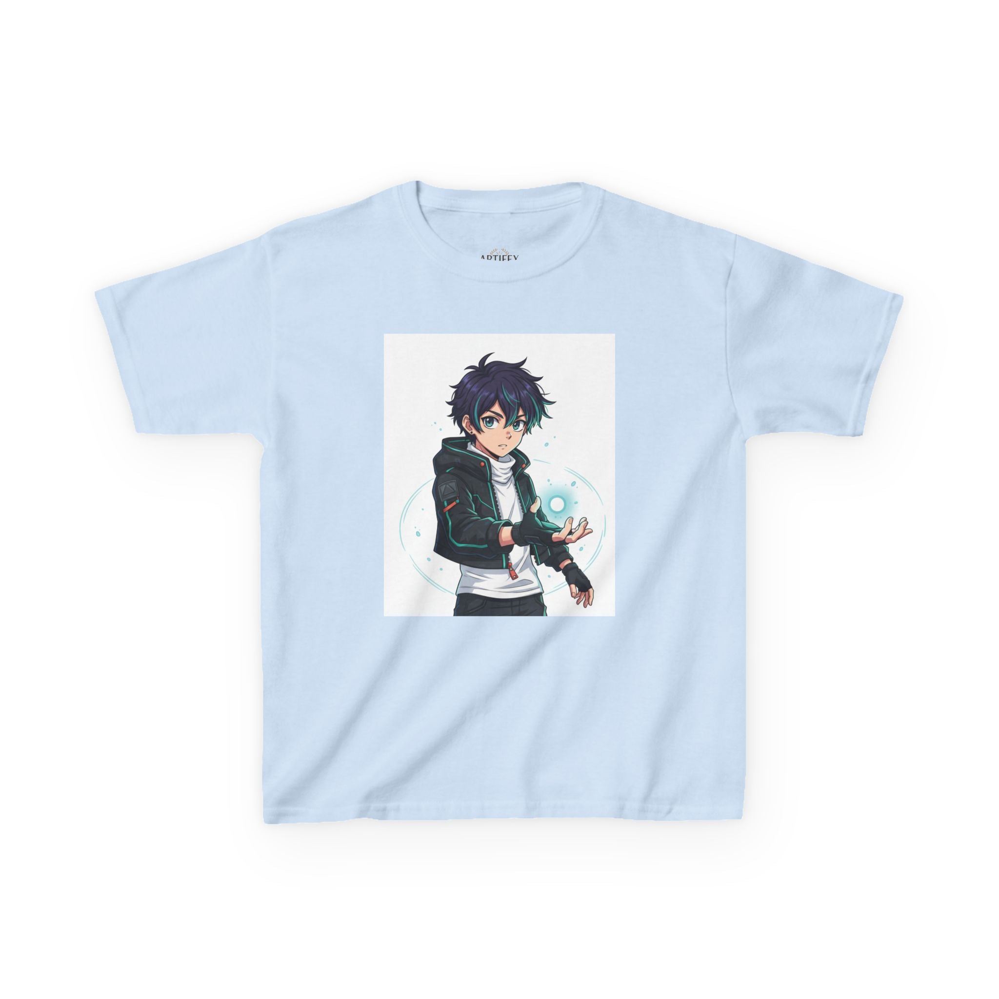Kids Anime Mage T‑Shirt — Cute Boy Sorcerer Graphic Tee