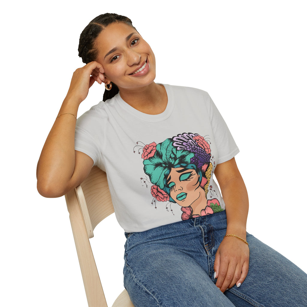 Girl Power Floral Portrait T-Shirt