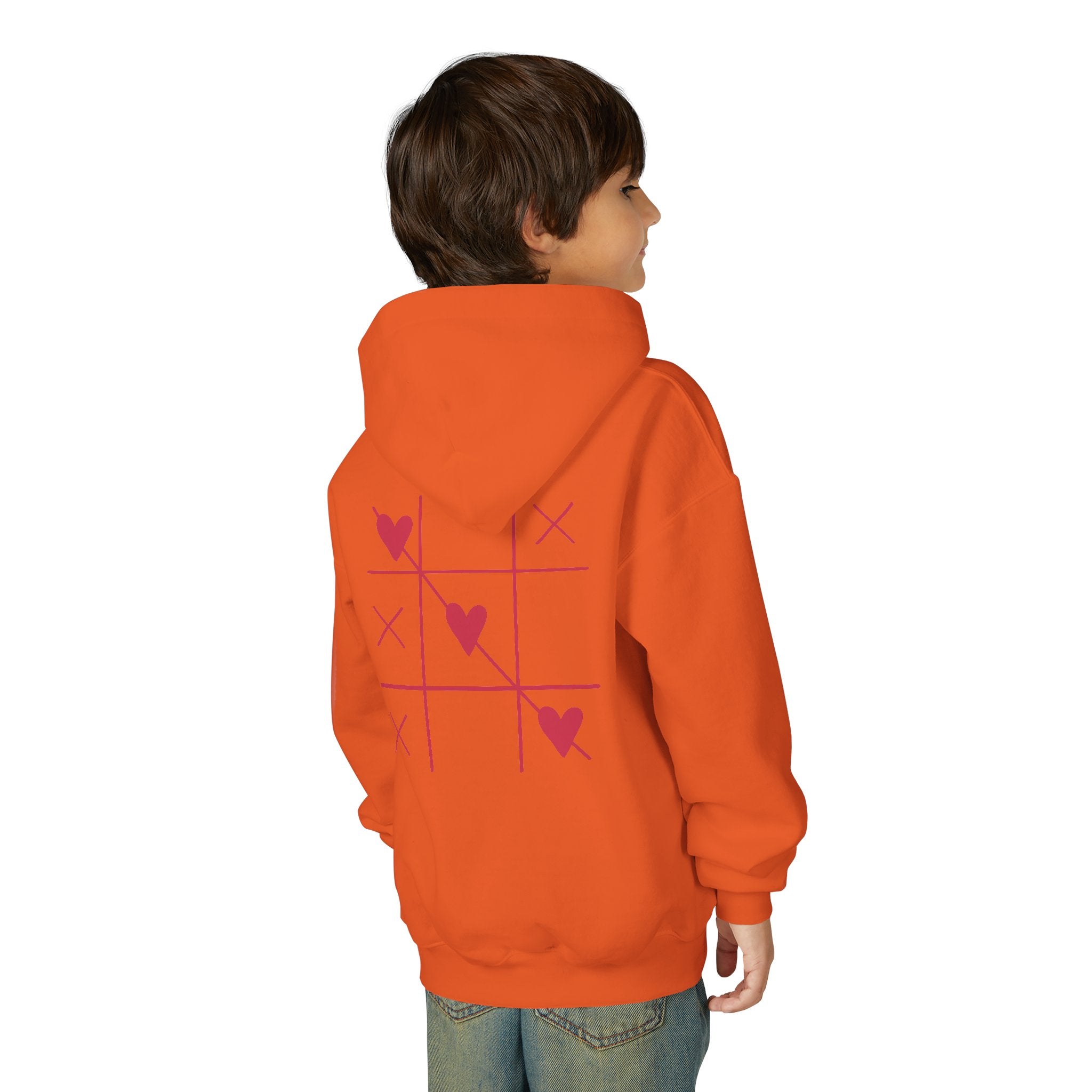 Youth Hoodie — Minimal Valentine Heart Hands "I (heart) you" Design