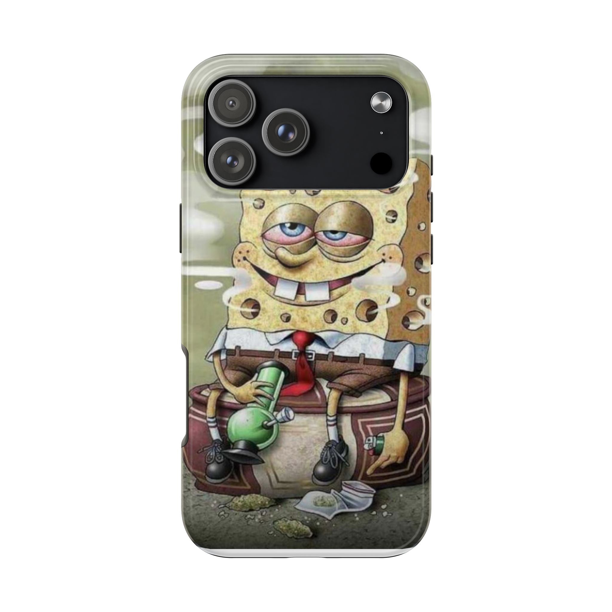 Sponge Parody Tough Phone Case – Stoned Cartoon Sponge Bob with Bong