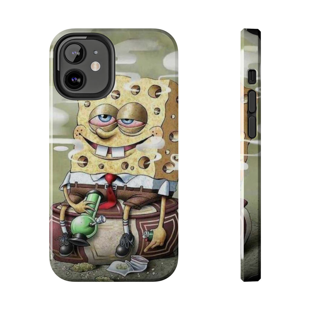 Sponge Parody Tough Phone Case – Stoned Cartoon Sponge Bob with Bong