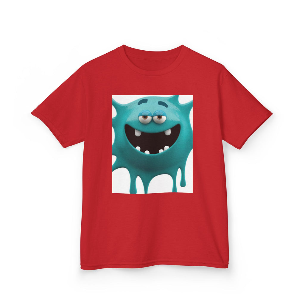Kids Monster Drip T-Shirt — Cute Teal Cartoon Monster Tee