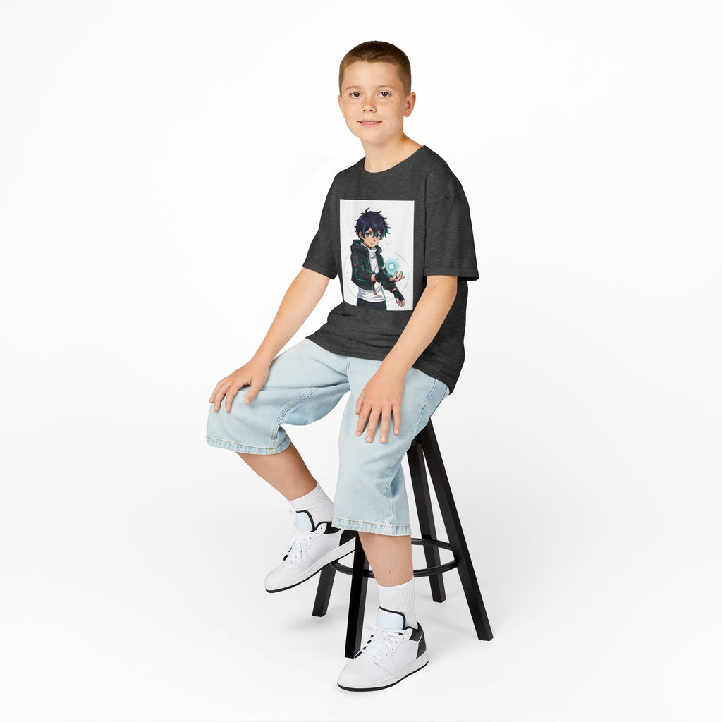 Kids Anime Mage T‑Shirt — Cute Boy Sorcerer Graphic Tee