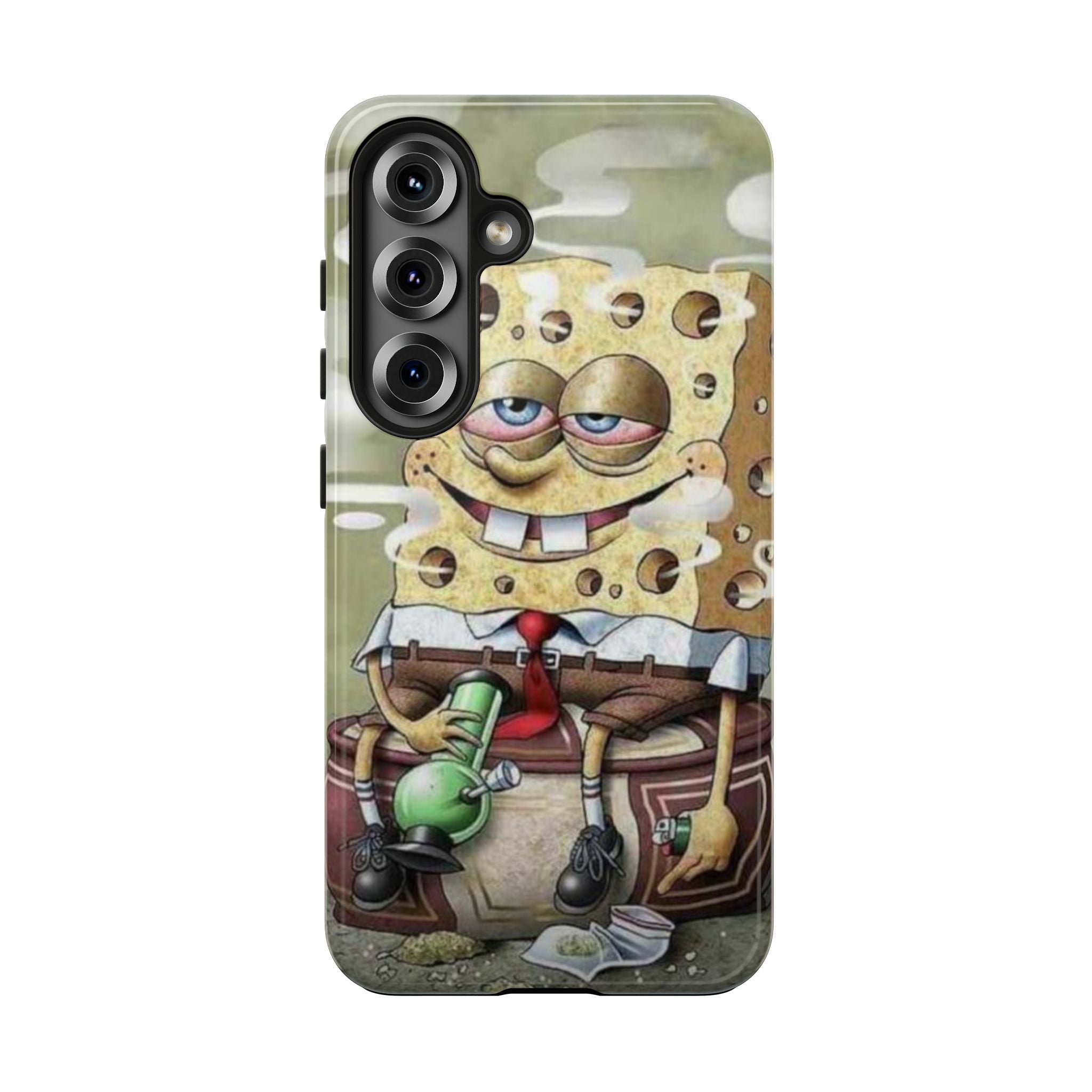 Sponge Parody Tough Phone Case – Stoned Cartoon Sponge Bob with Bong