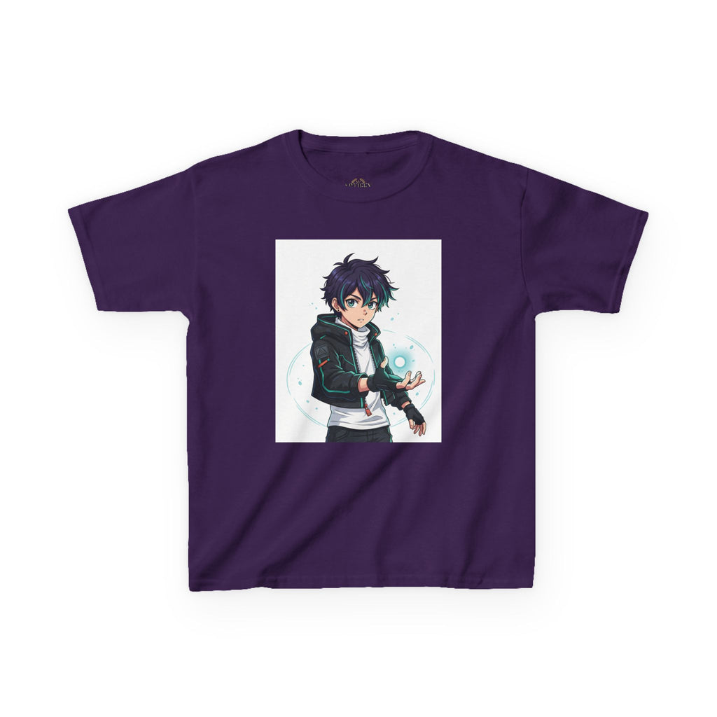 Kids Anime Mage T‑Shirt — Cute Boy Sorcerer Graphic Tee