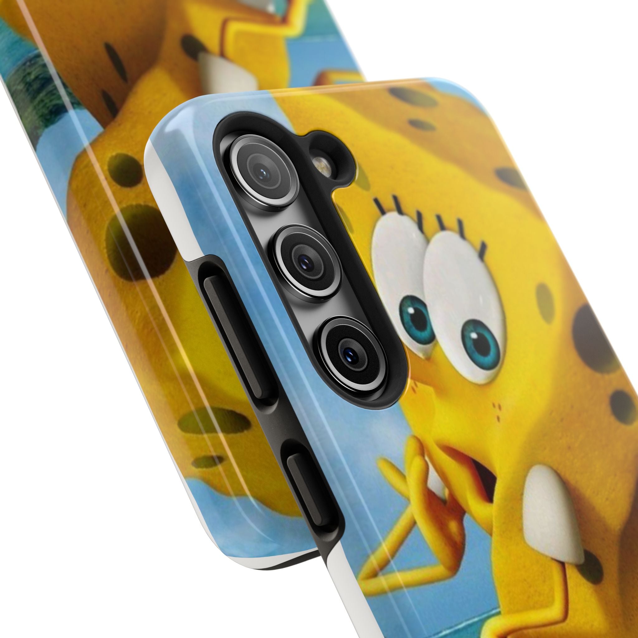 Cartoon Yellow Sponge Tough Phone Case — Beach Character Protective Phone Cover