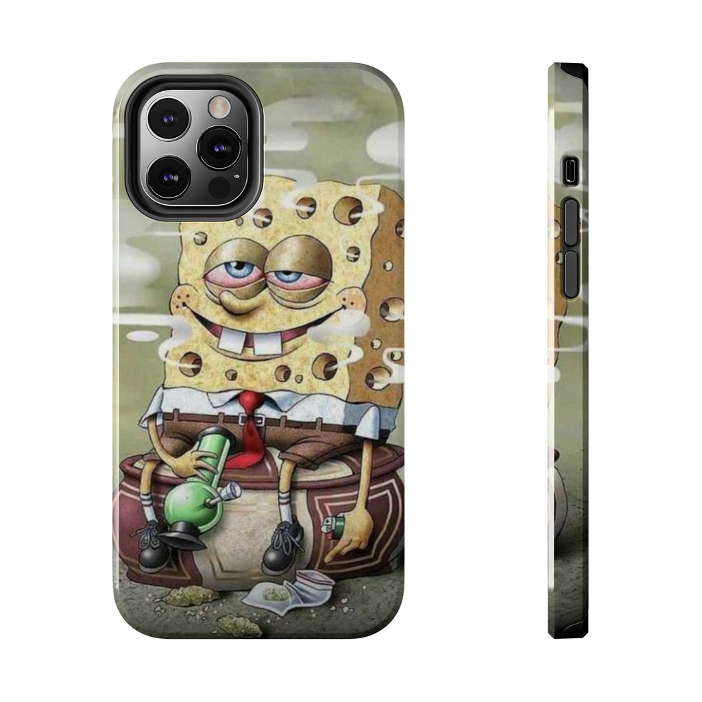 Sponge Parody Tough Phone Case – Stoned Cartoon Sponge Bob with Bong