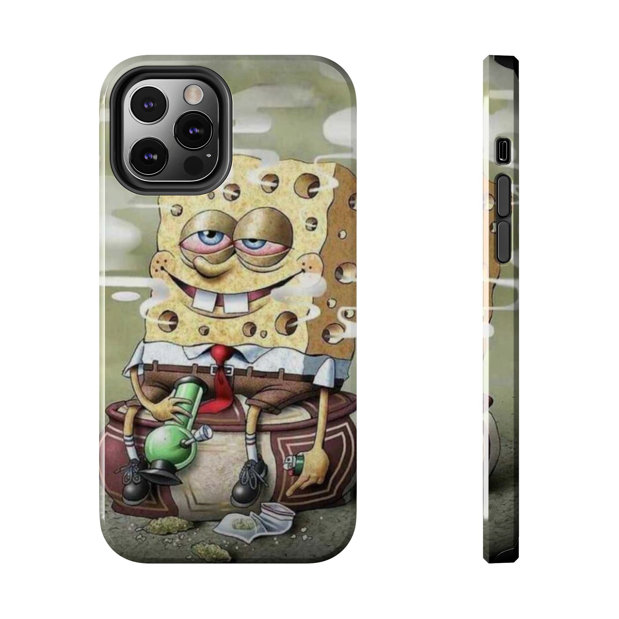 Sponge Parody Tough Phone Case – Stoned Cartoon Sponge Bob with Bong