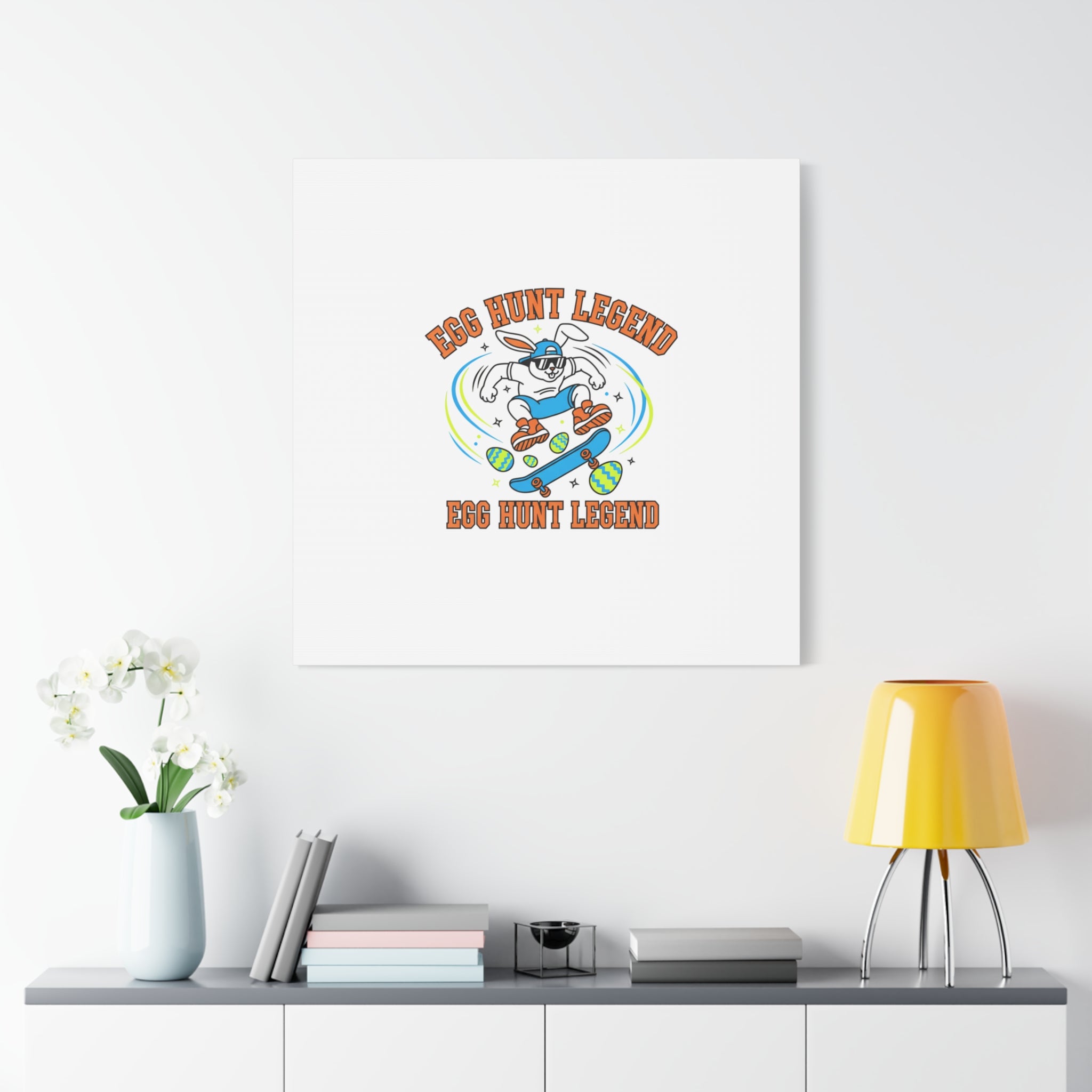 Egg Hunt Legend Canvas | Bold Boys Easter, Egg Hunter Skateboard Dino Egg