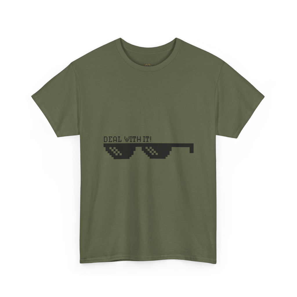 Just Do It Tomorrow Tee — 'Deal With It' Pixel Sunglasses Graphic T‑Shirt