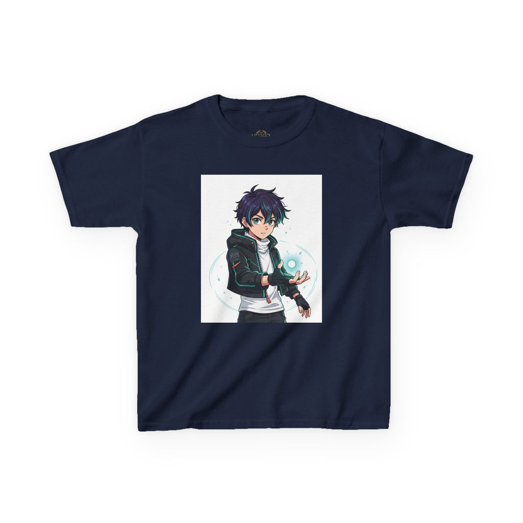 Kids Anime Mage T‑Shirt — Cute Boy Sorcerer Graphic Tee