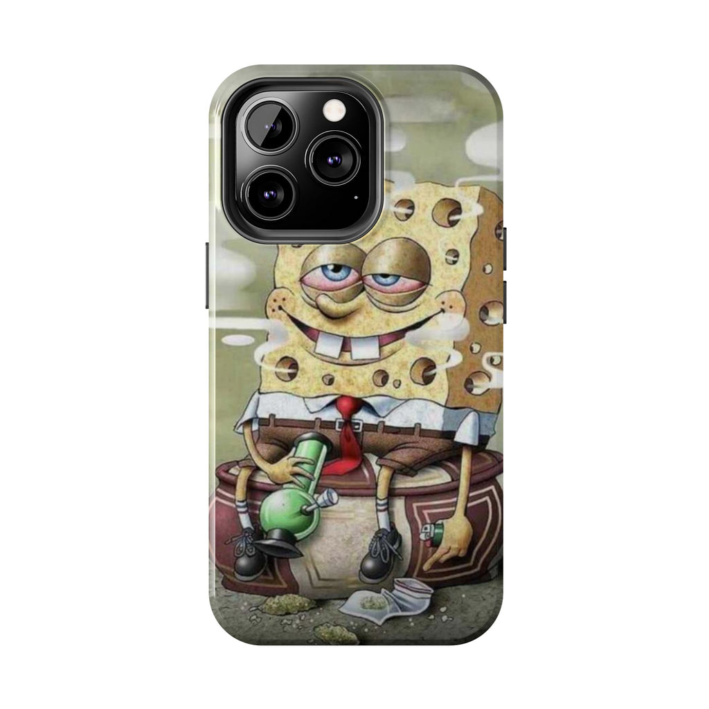 Sponge Parody Tough Phone Case – Stoned Cartoon Sponge Bob with Bong
