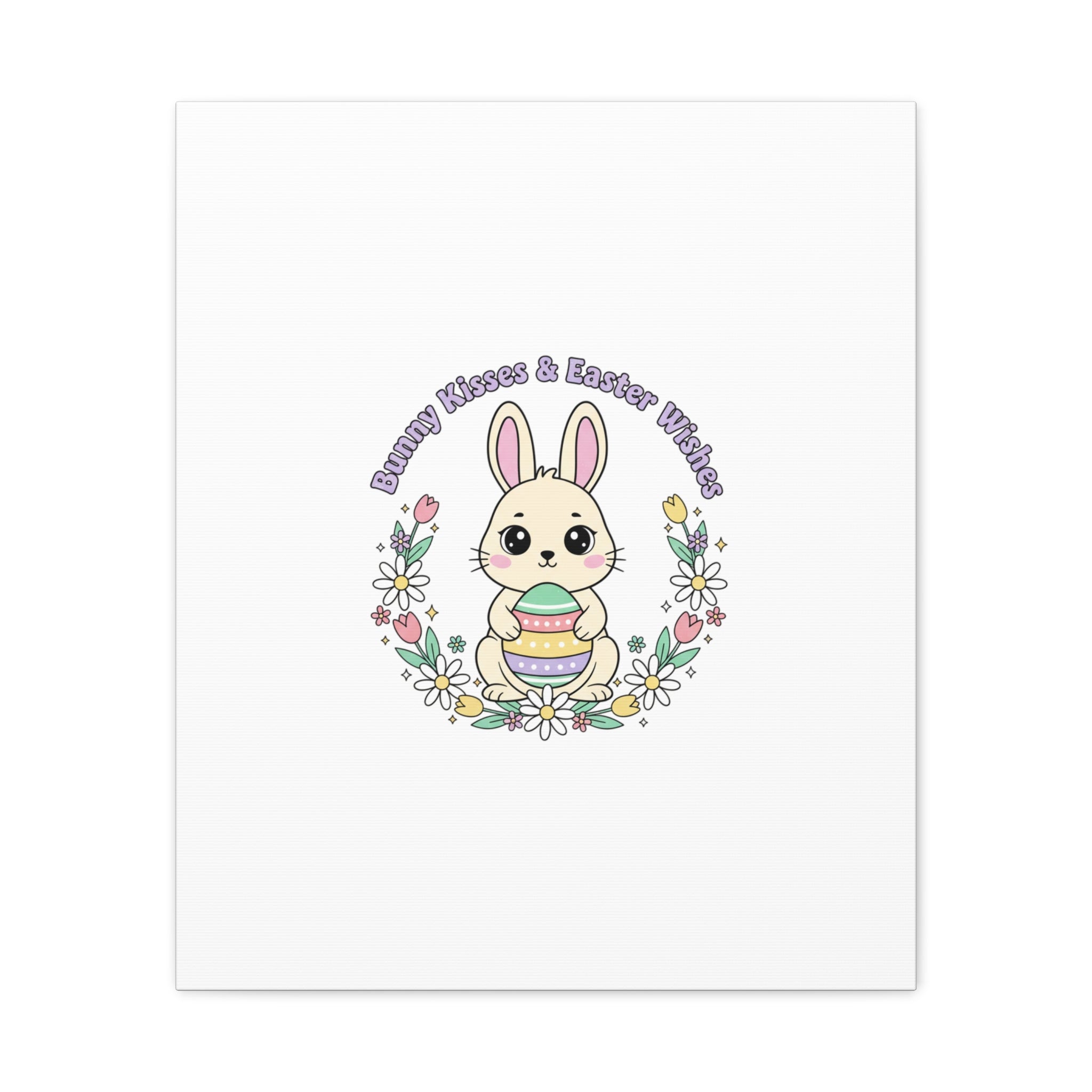 Bunny Kisses Easter Bunny Canvas | pastel spring, cottagecore
