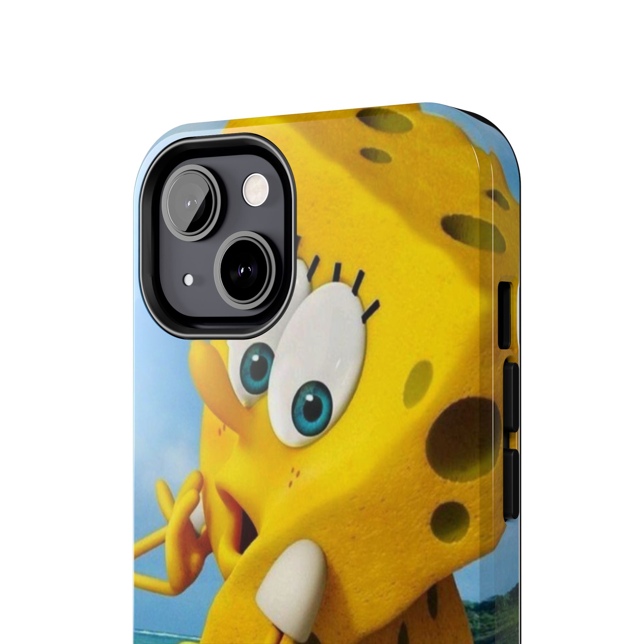 Cartoon Yellow Sponge Tough Phone Case — Beach Character Protective Phone Cover