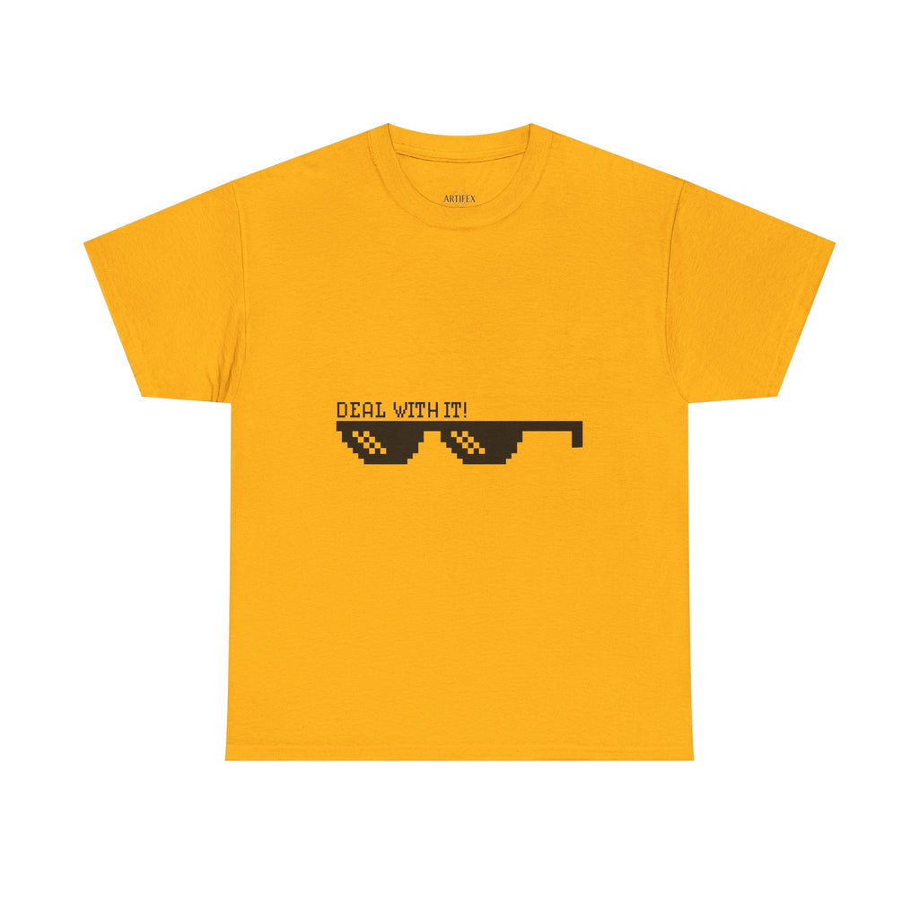 Just Do It Tomorrow Tee — 'Deal With It' Pixel Sunglasses Graphic T‑Shirt