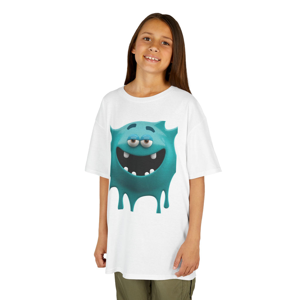 Kids Monster Drip T-Shirt — Cute Teal Cartoon Monster Tee