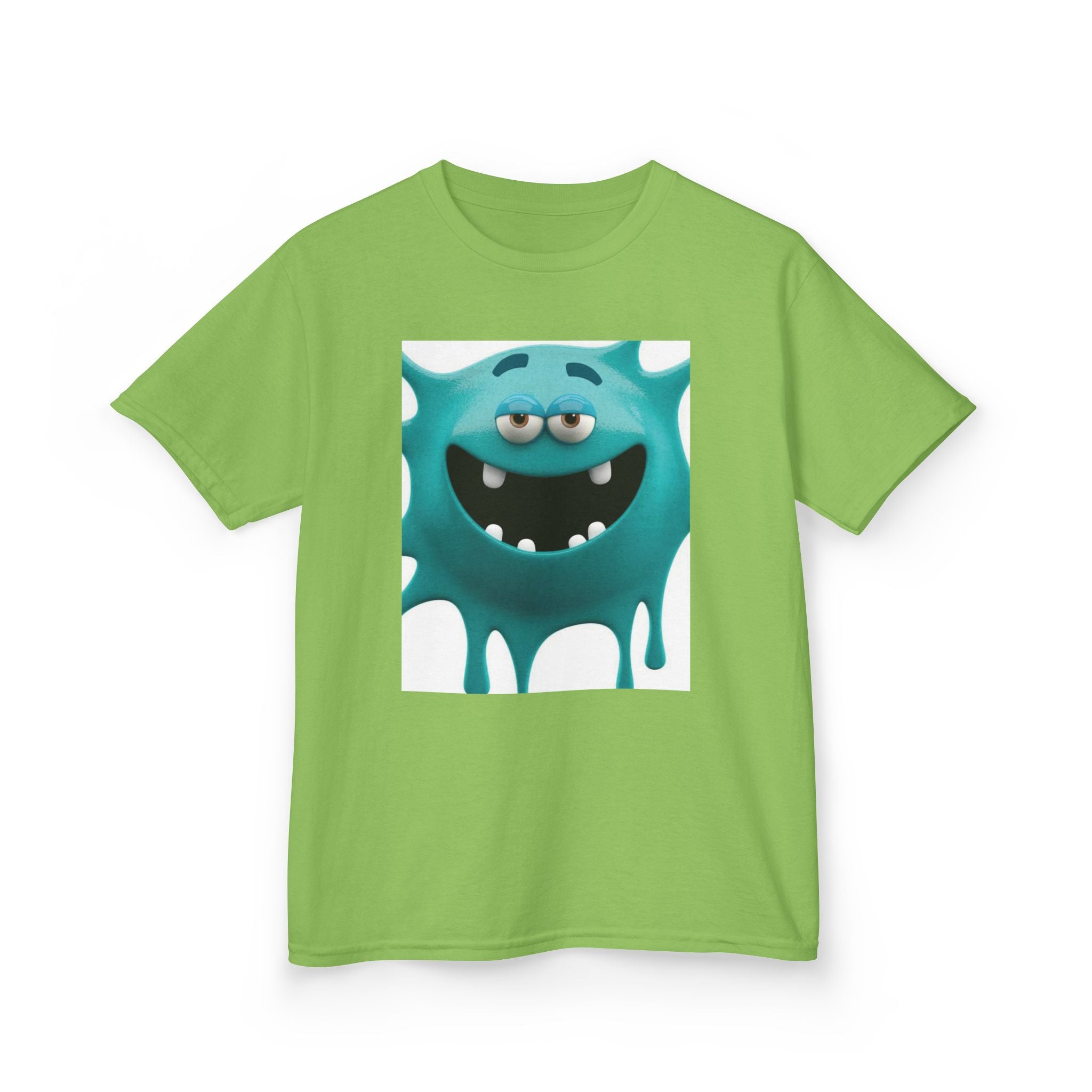 Kids Monster Drip T-Shirt — Cute Teal Cartoon Monster Tee