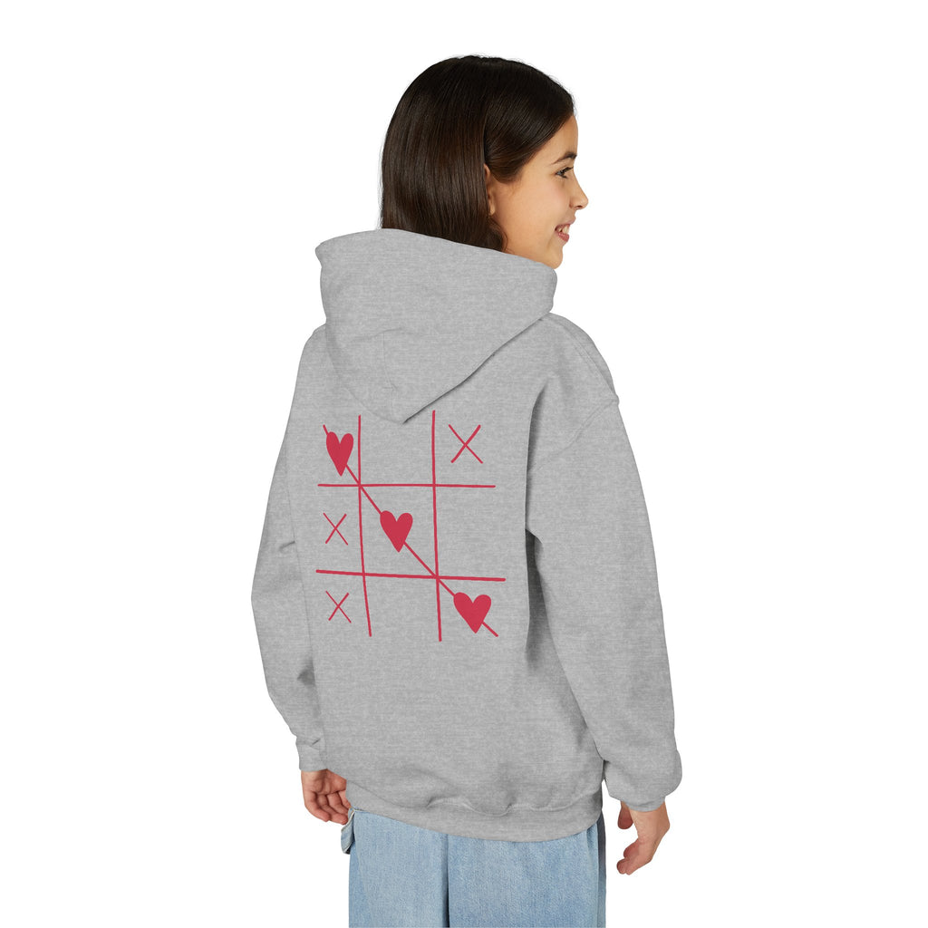 Youth Hoodie — Minimal Valentine Heart Hands "I (heart) you" Design
