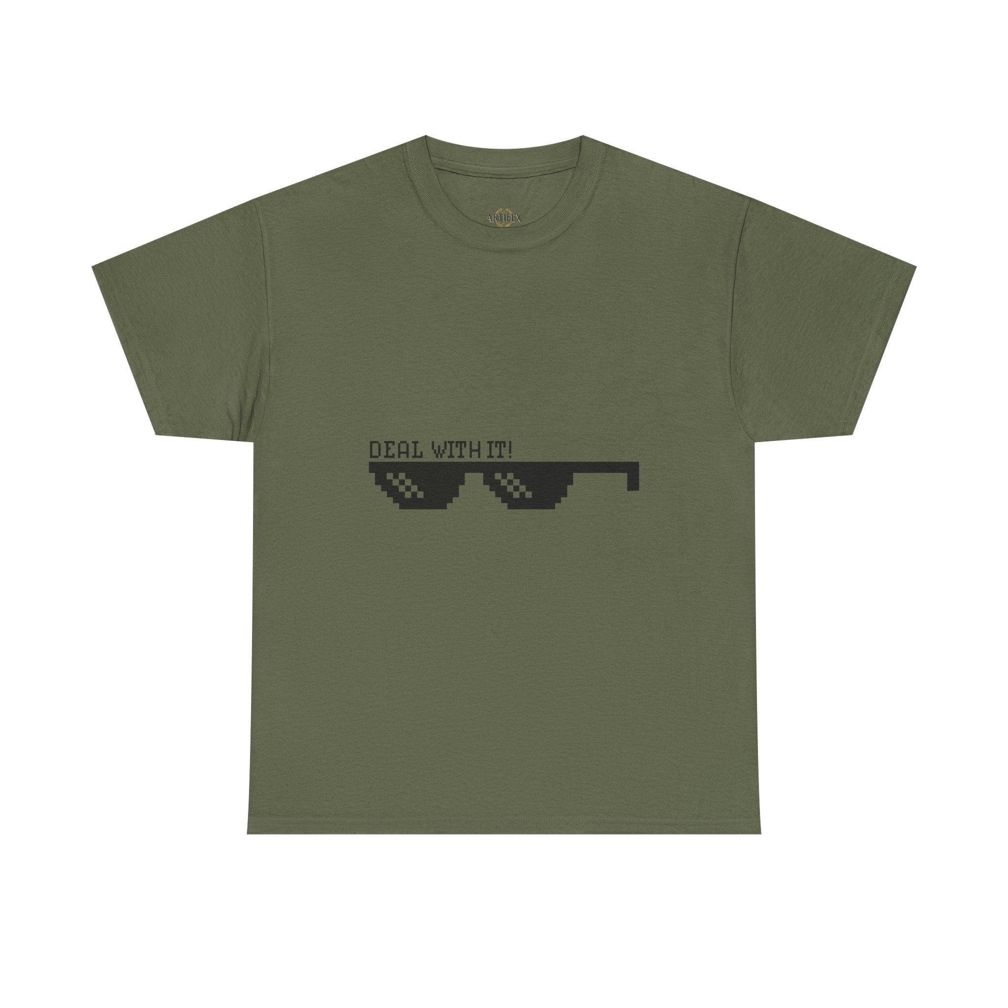 Just Do It Tomorrow Tee — 'Deal With It' Pixel Sunglasses Graphic T‑Shirt