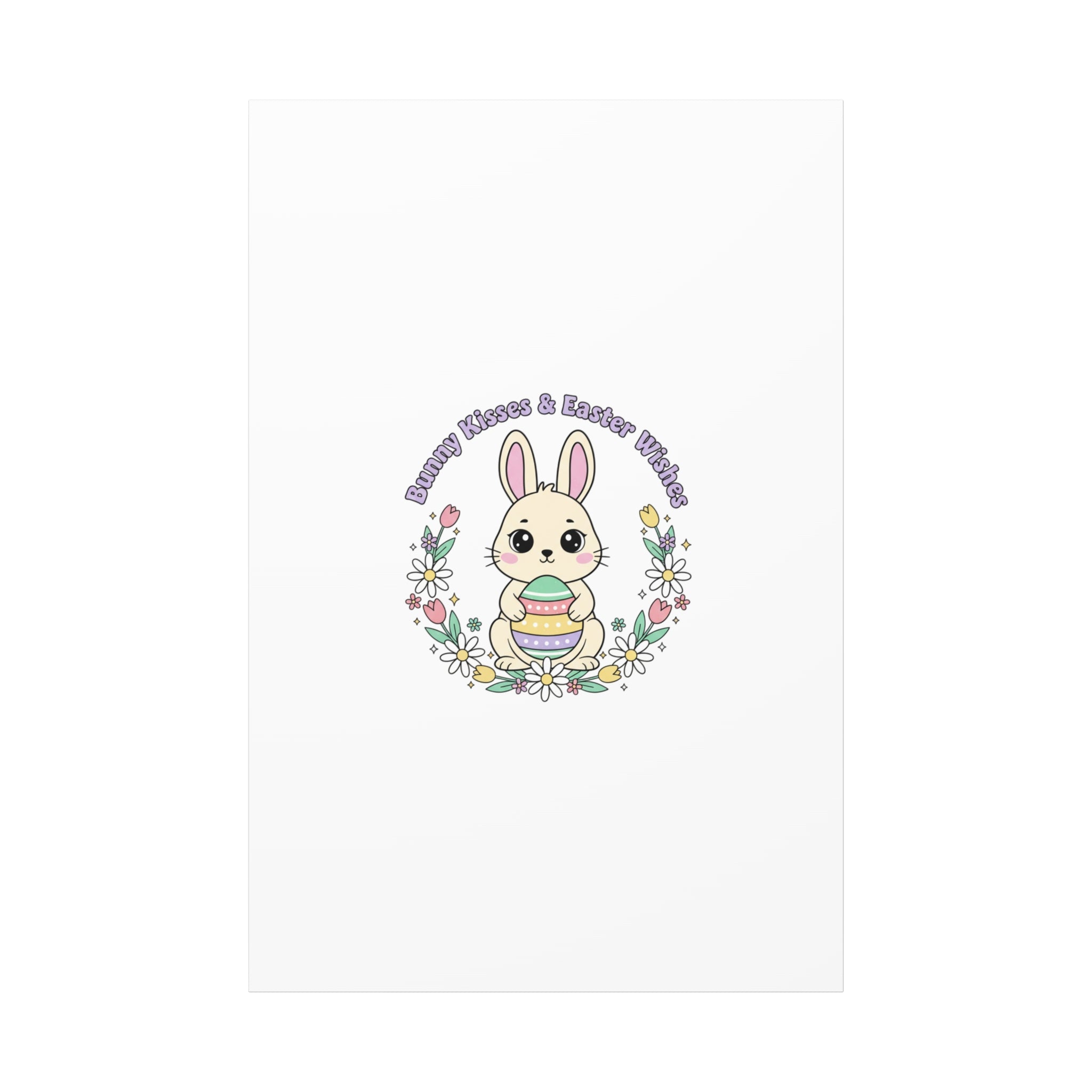 Bunny Kisses Easter Bunny Canvas | pastel spring, cottagecore
