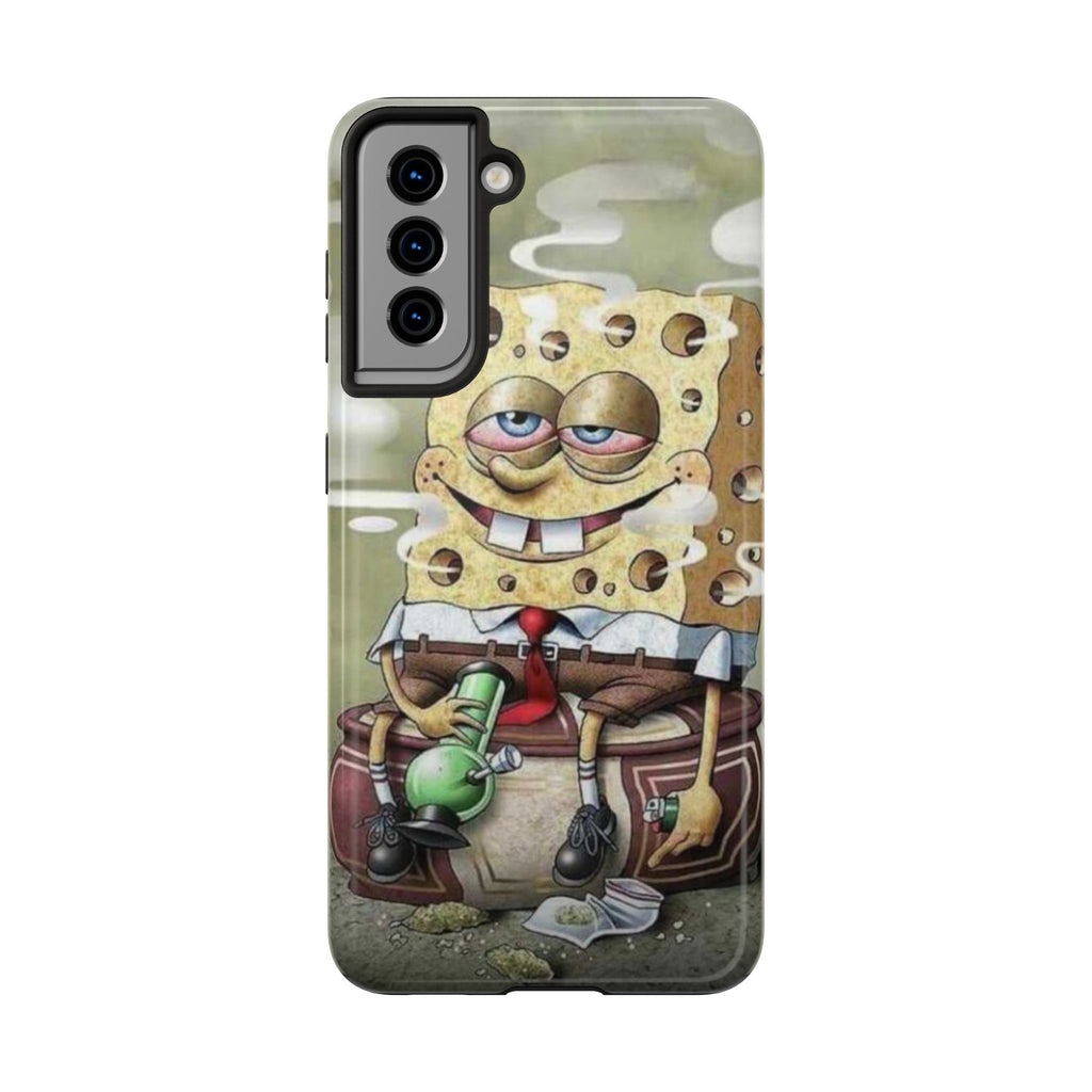 Sponge Parody Tough Phone Case – Stoned Cartoon Sponge Bob with Bong