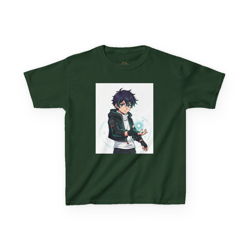 Kids Anime Mage T‑Shirt — Cute Boy Sorcerer Graphic Tee