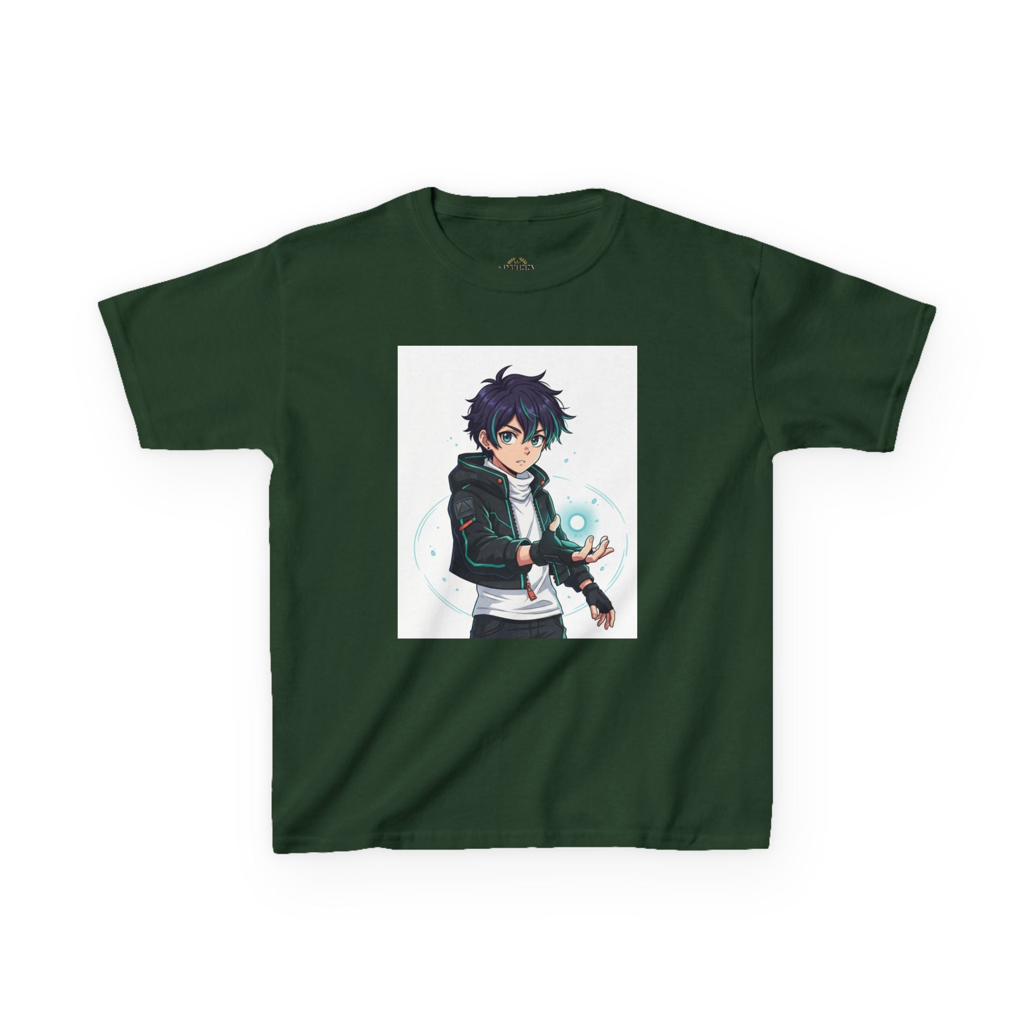 Kids Anime Mage T‑Shirt — Cute Boy Sorcerer Graphic Tee