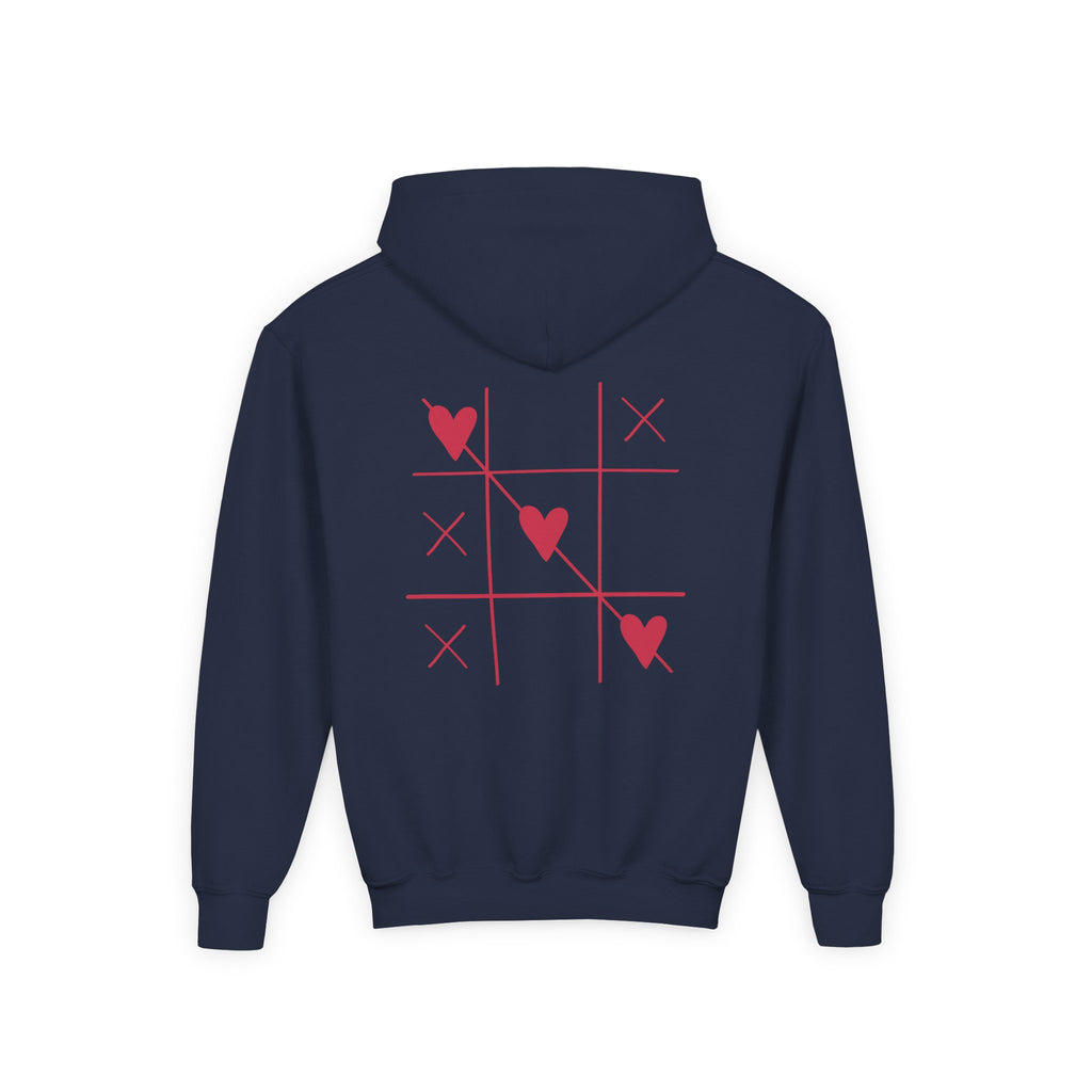 Youth Hoodie — Minimal Valentine Heart Hands "I (heart) you" Design