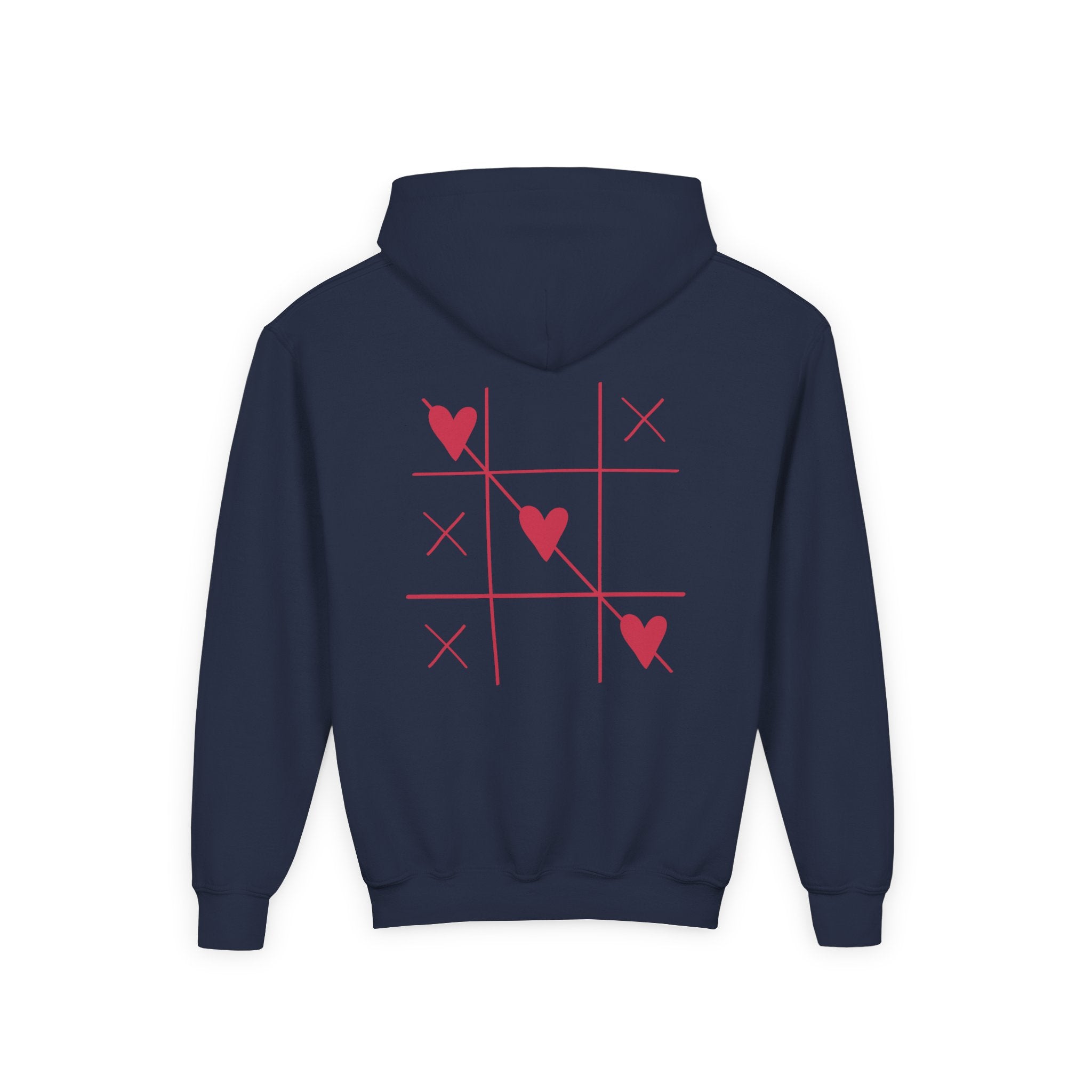Youth Hoodie — Minimal Valentine Heart Hands "I (heart) you" Design