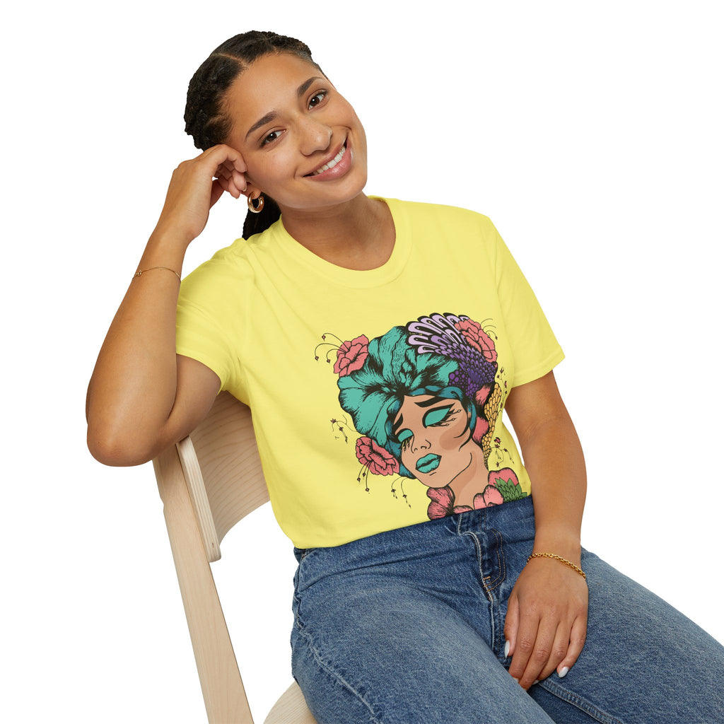 Girl Power Floral Portrait T-Shirt