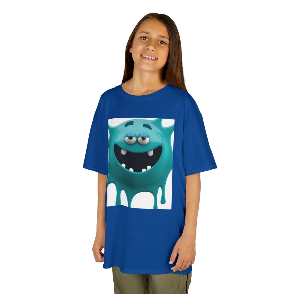 Kids Monster Drip T-Shirt — Cute Teal Cartoon Monster Tee