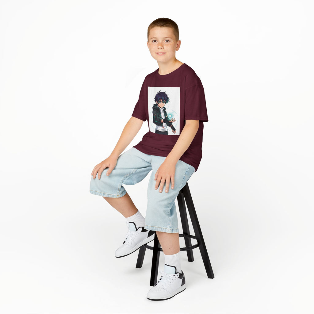 Kids Anime Mage T‑Shirt — Cute Boy Sorcerer Graphic Tee