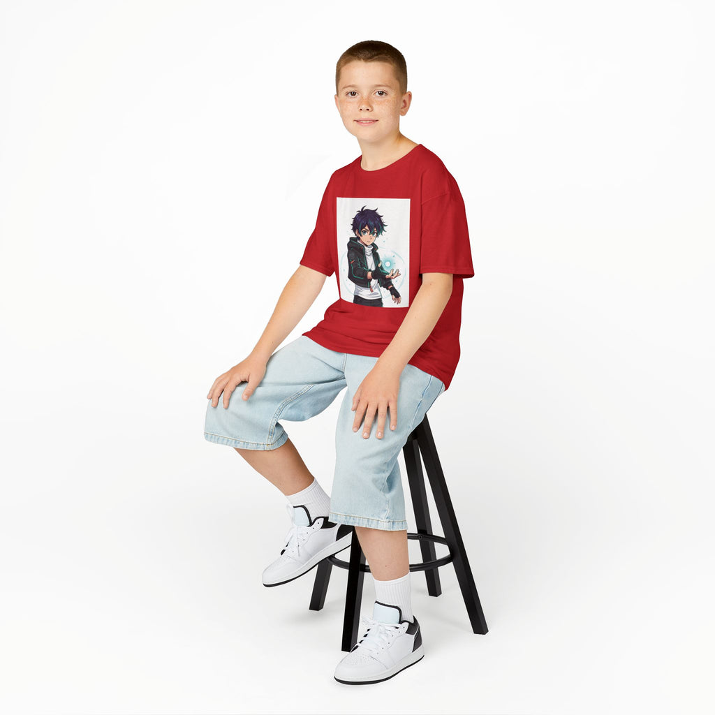 Kids Anime Mage T‑Shirt — Cute Boy Sorcerer Graphic Tee