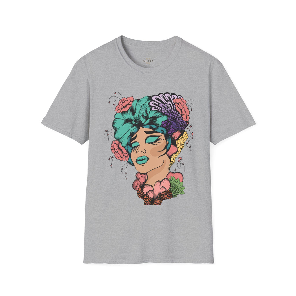 Girl Power Floral Portrait T-Shirt
